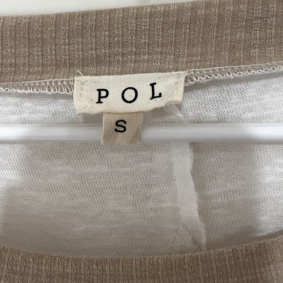 POL Star Cream and Tan Long Sleeve Top - Picture 4 of 4